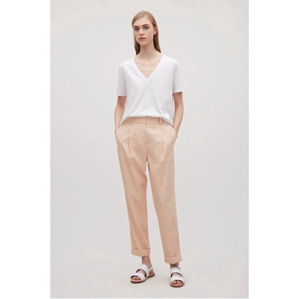 COS Relaxed Pleated Cuffed Trousers Womens Size 2